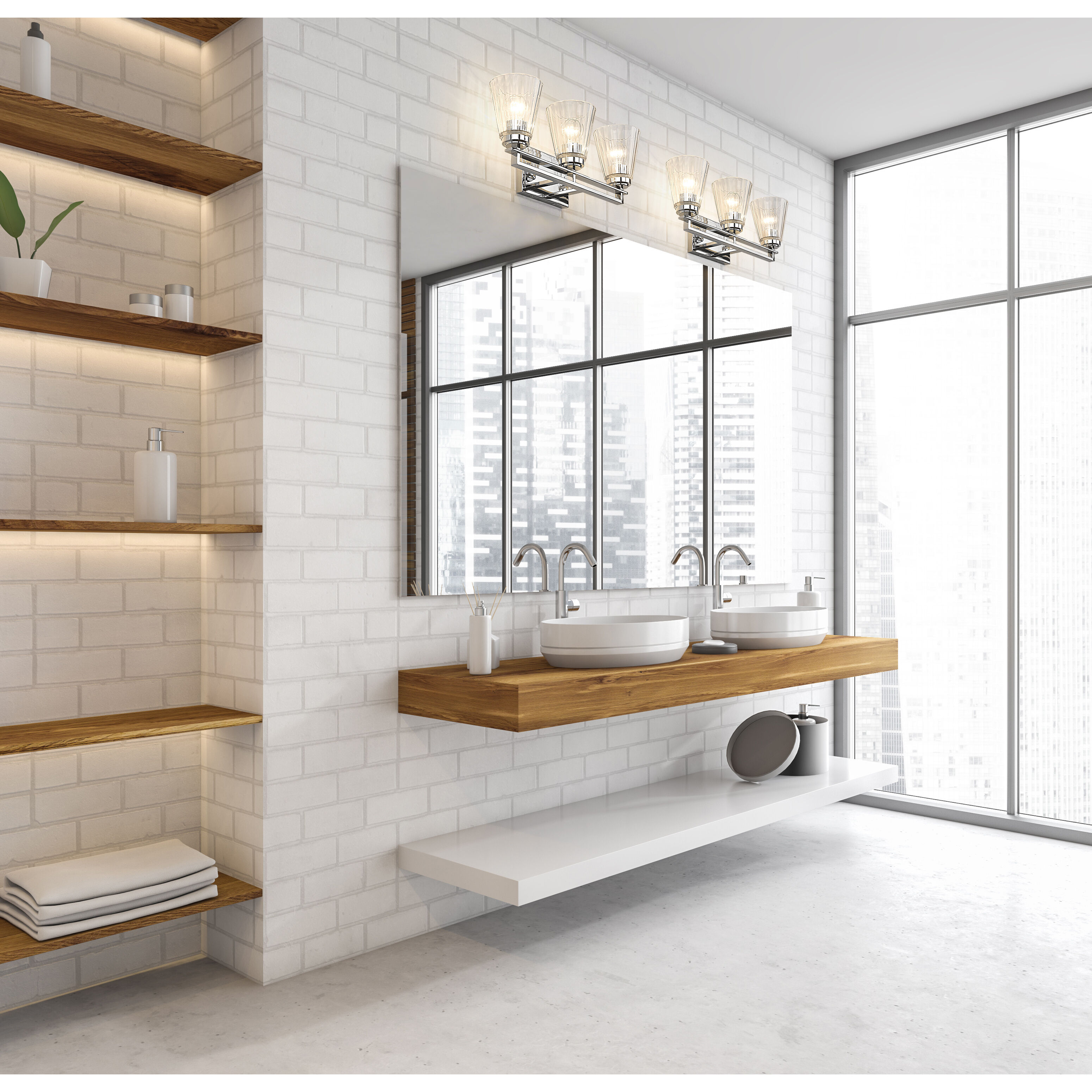 Lyna 3 Light 22 inch Chrome Vanity Wall Light