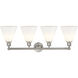 Berkshire 4 Light 35 inch Satin Nickel Bath Vanity Light Wall Light in Matte White