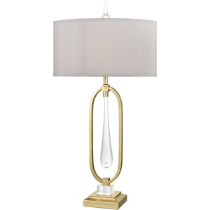Spring Loaded 36 inch 150.00 watt Gold Leaf with Clear Table Lamp Portable Light