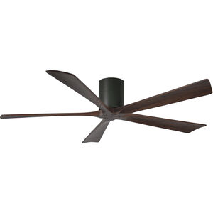 Atlas Irene-5H 60 inch Matte Black with Walnut Tone Blades Ceiling Mount Paddle Fan, Flush Mounted