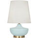 Michael Berman Nolan 27.5 inch 150.00 watt Matte Sky Blue Table Lamp Portable Light in Modern Brass