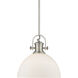 Yep Hines Pendant Ceiling Light in Pewter, Opal Glass, Large