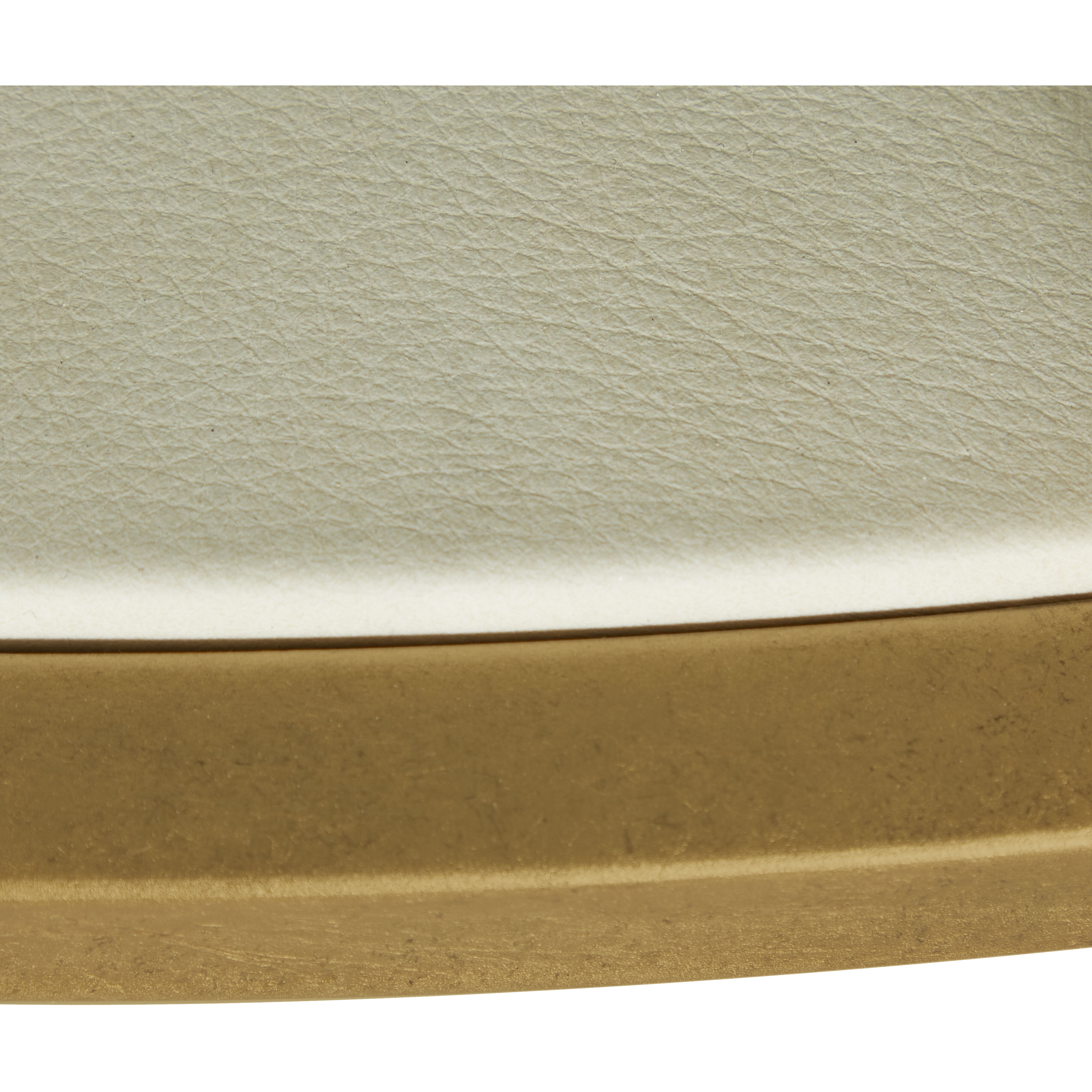 Constance 50 X 50 inch White Leather and Antique Brass Leaf Coffee Table