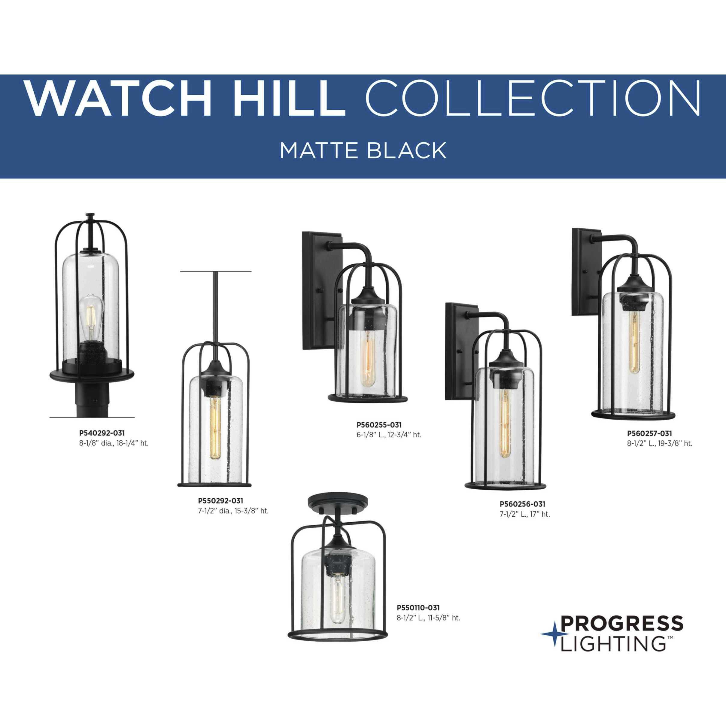 Watch Hill 1 Light 8 inch Textured Black Outdoor Pendant Lantern