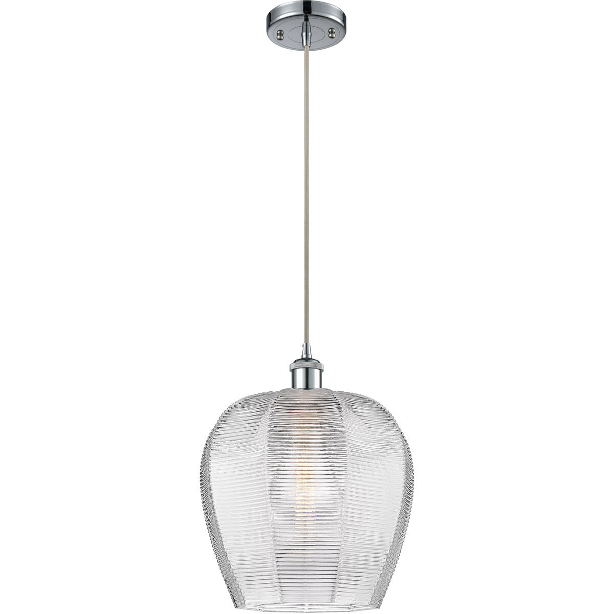 Ballston Norfolk 1 Light 12 inch Polished Chrome Mini Pendant Ceiling Light in Clear Glass