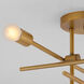 Mika 4 Light 20 inch Brushed Brass Semi-Flush Mount Ceiling Light
