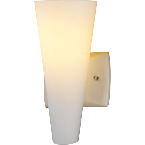 Euro Classics 1 Light 5.5 inch Brushed Nickel and Vanilla Gloss Wall Sconce Wall Light