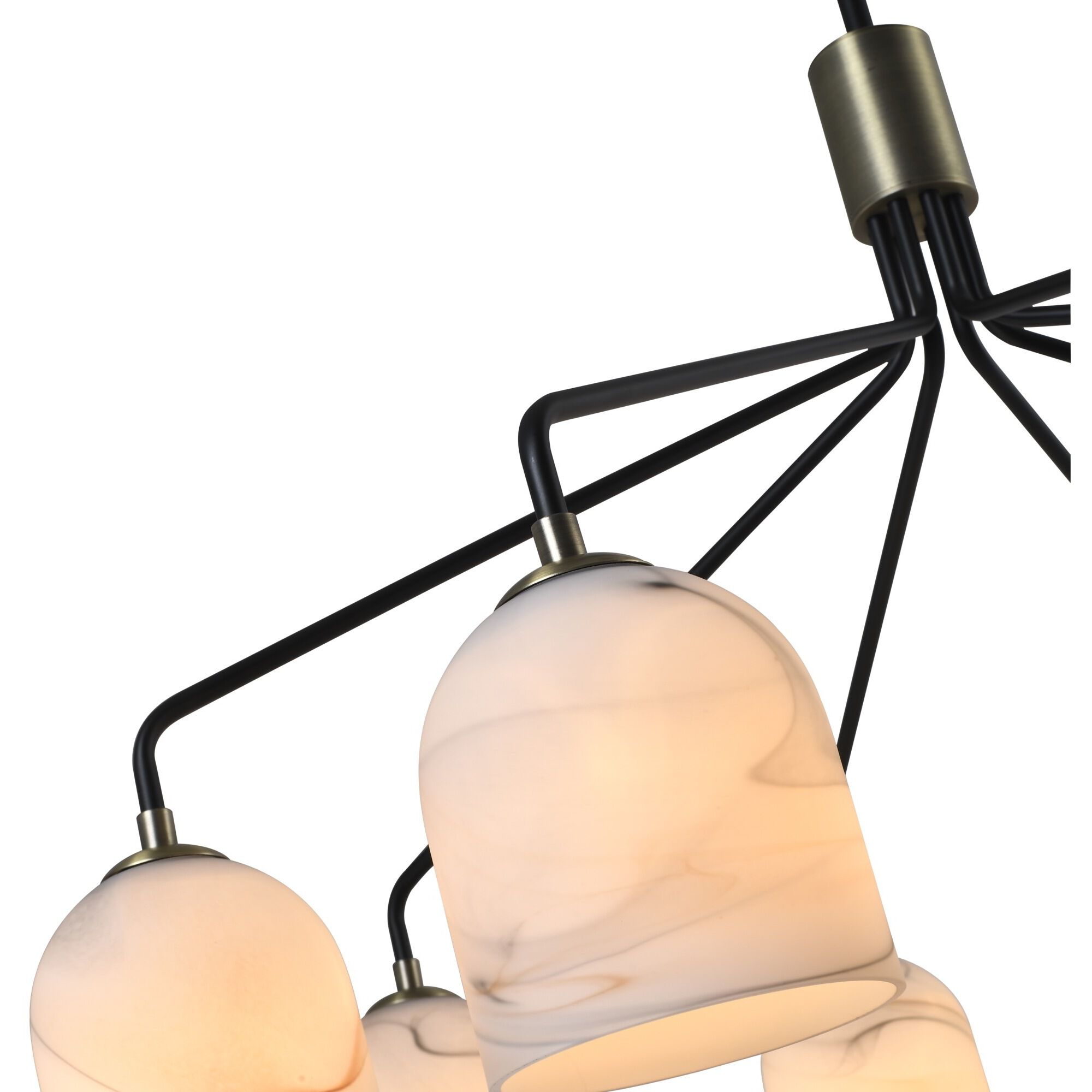 Crema 8 Light 34.25 inch Black and Brushed Brass Chandelier Ceiling Light