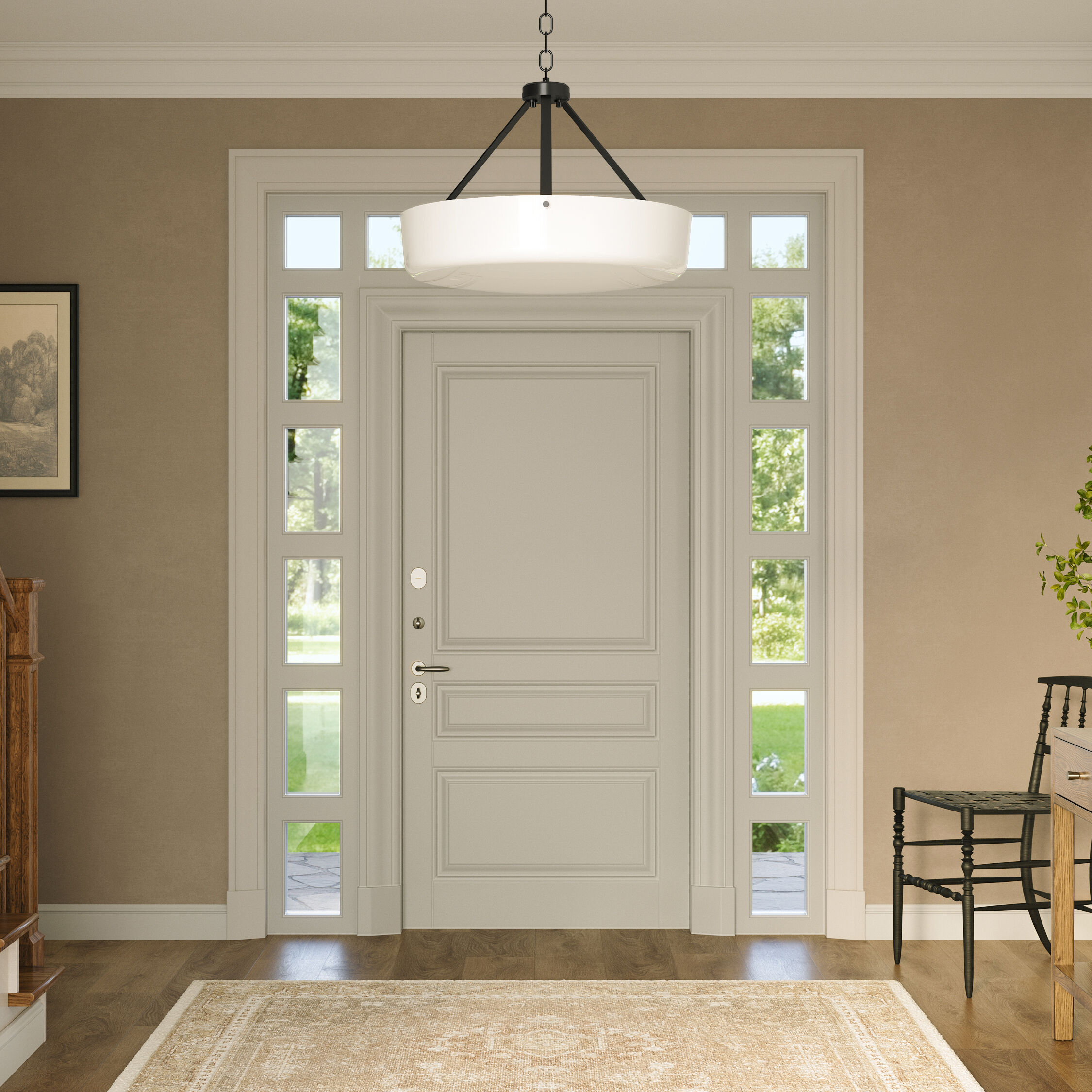 Lieon 3 Light 21 inch Black Convertible Pendant Ceiling Light