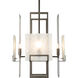 Geo 4 Light 20.9 inch Black Pendant Ceiling Light in Frosted