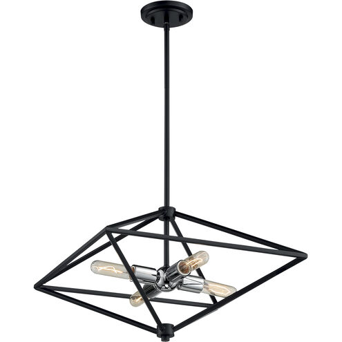 Legend 4 Light 19 inch Black and Polished Nickel Pendant Ceiling Light