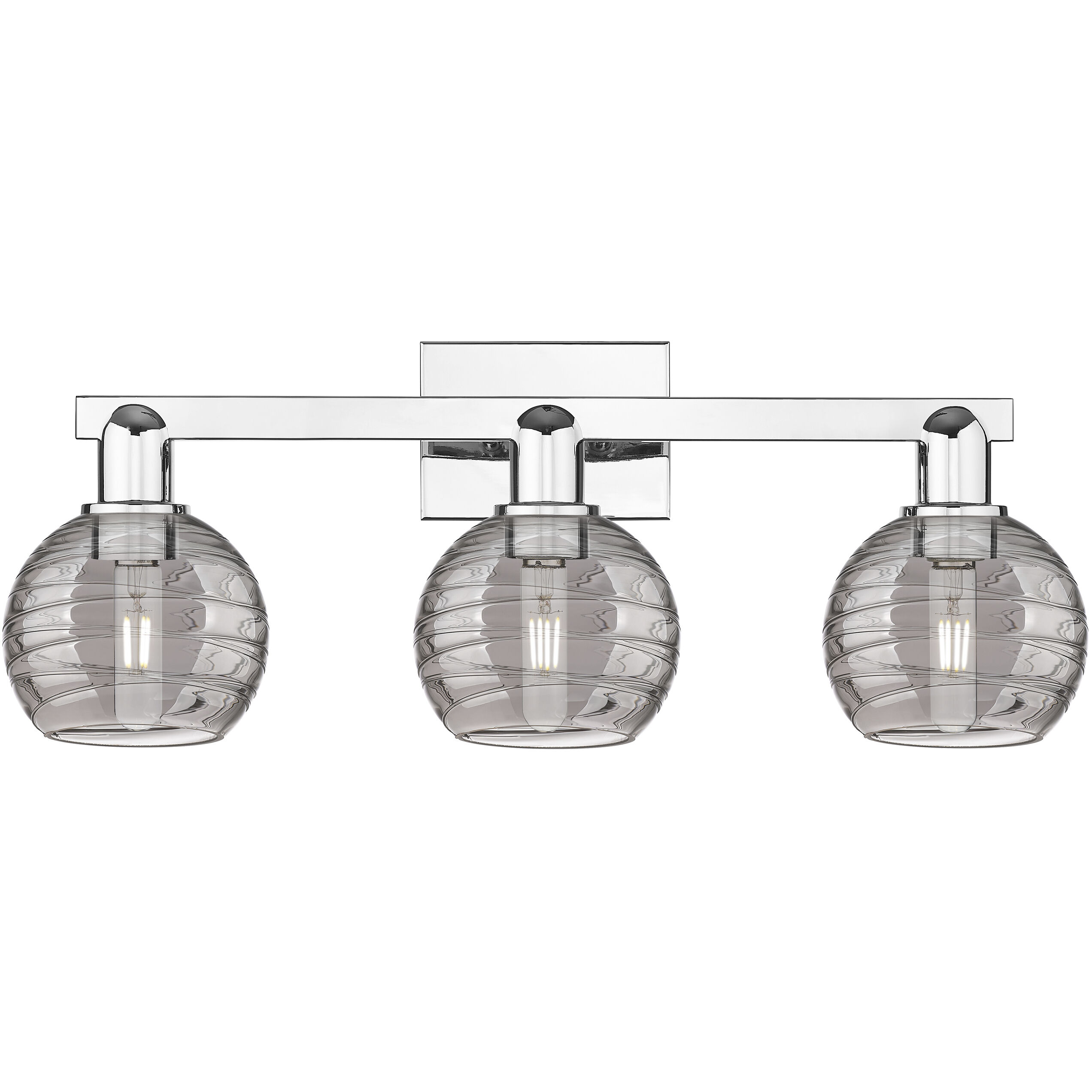 Athens Deco Swirl 3 Light 26 inch Polished Chrome Bath Vanity Light Wall Light