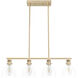 Van Nuys 4 Light 32 inch Alturas Gold Linear Chandelier Ceiling Light, Medium