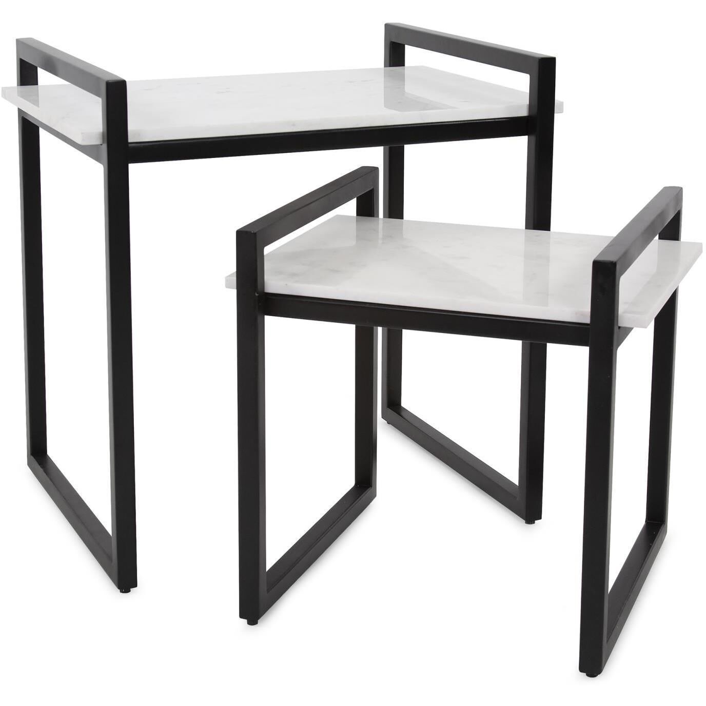 Santiago 24 X 18 inch Graphite and White Nesting Tables