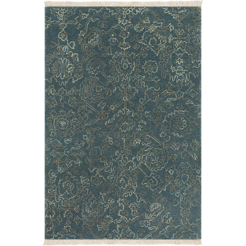 Wilmington 72 X 48 inch Dark Blue Rug in 4 X 6, Rectangle