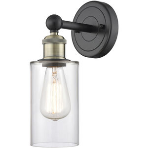 Clymer 1 Light 3.88 inch Black Antique Brass and Clear Sconce Wall Light