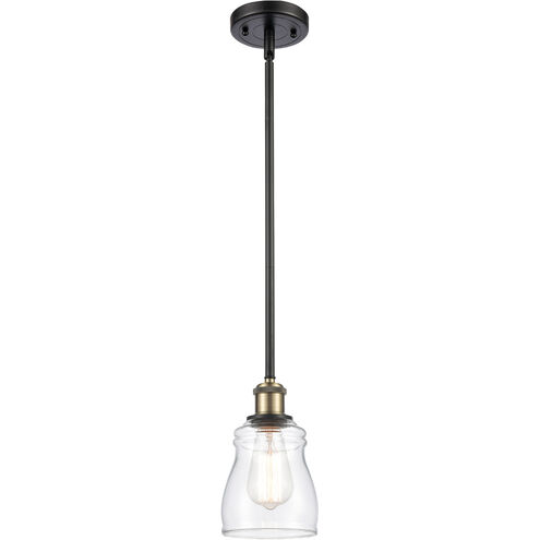 Ballston Ellery LED 5 inch Black Antique Brass Pendant Ceiling Light in Clear Glass, Ballston