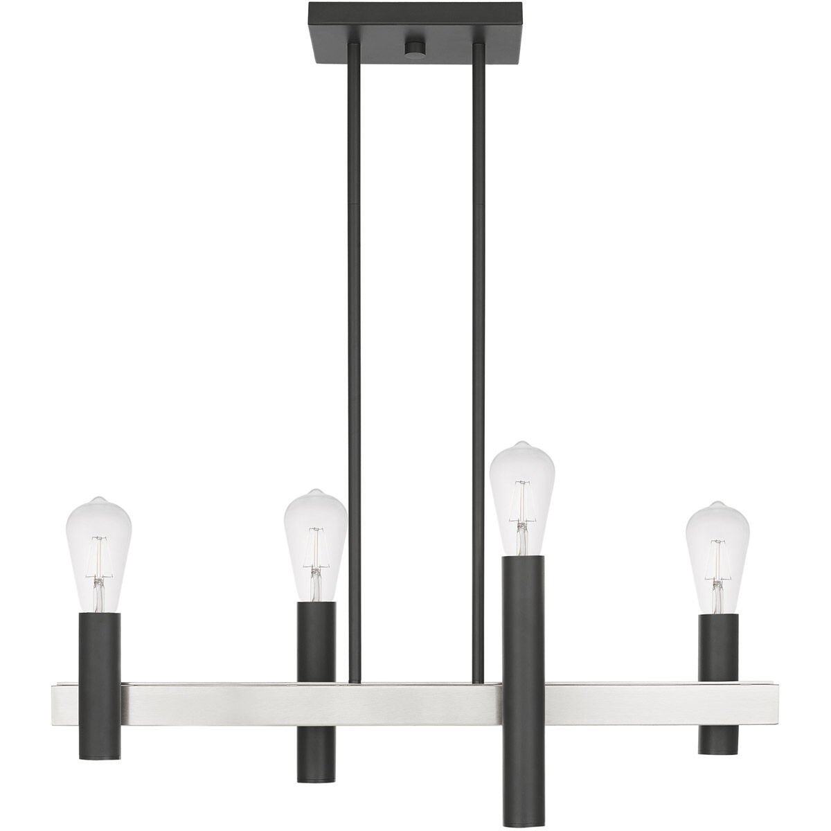 Helsinki 4 Light 8.25 inch Scandinavian Gray with Brushed Nickel Accents Chandelier Ceiling Light