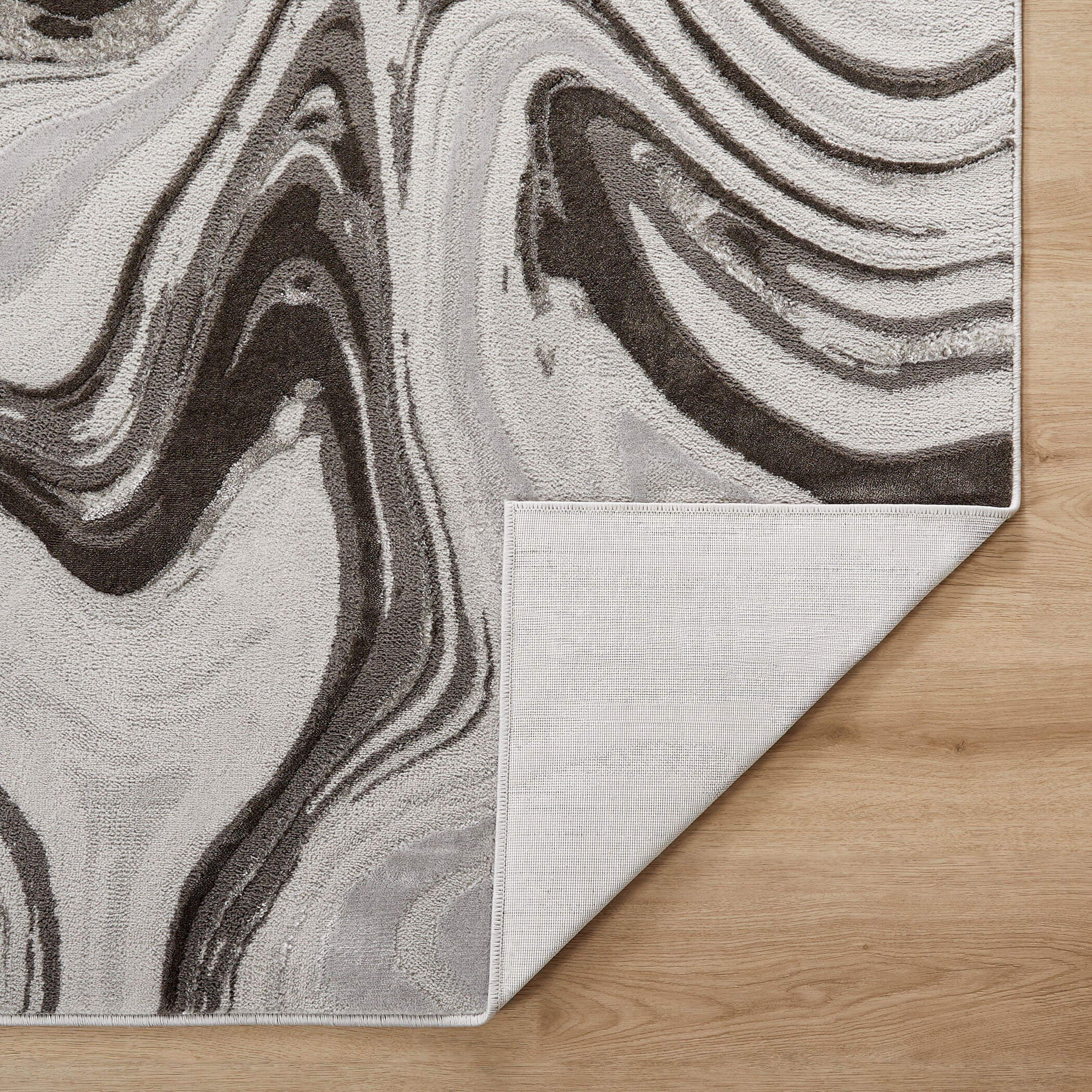 Ayda 90 X 63 inch Black/Grey Rug in 5 x 7