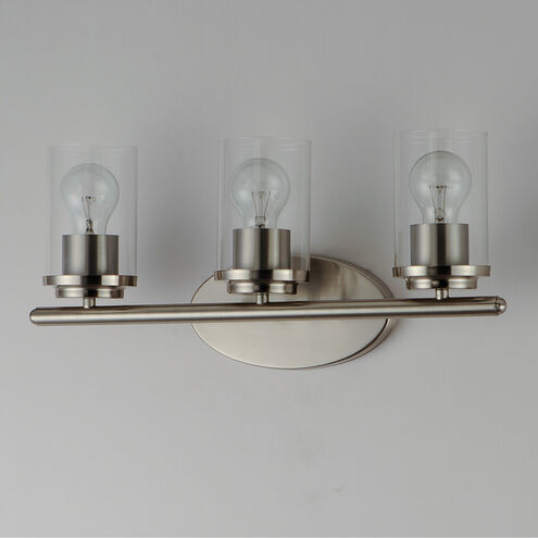 Corona 3 Light 19 inch Satin Nickel Bath Vanity Wall Light in Clear