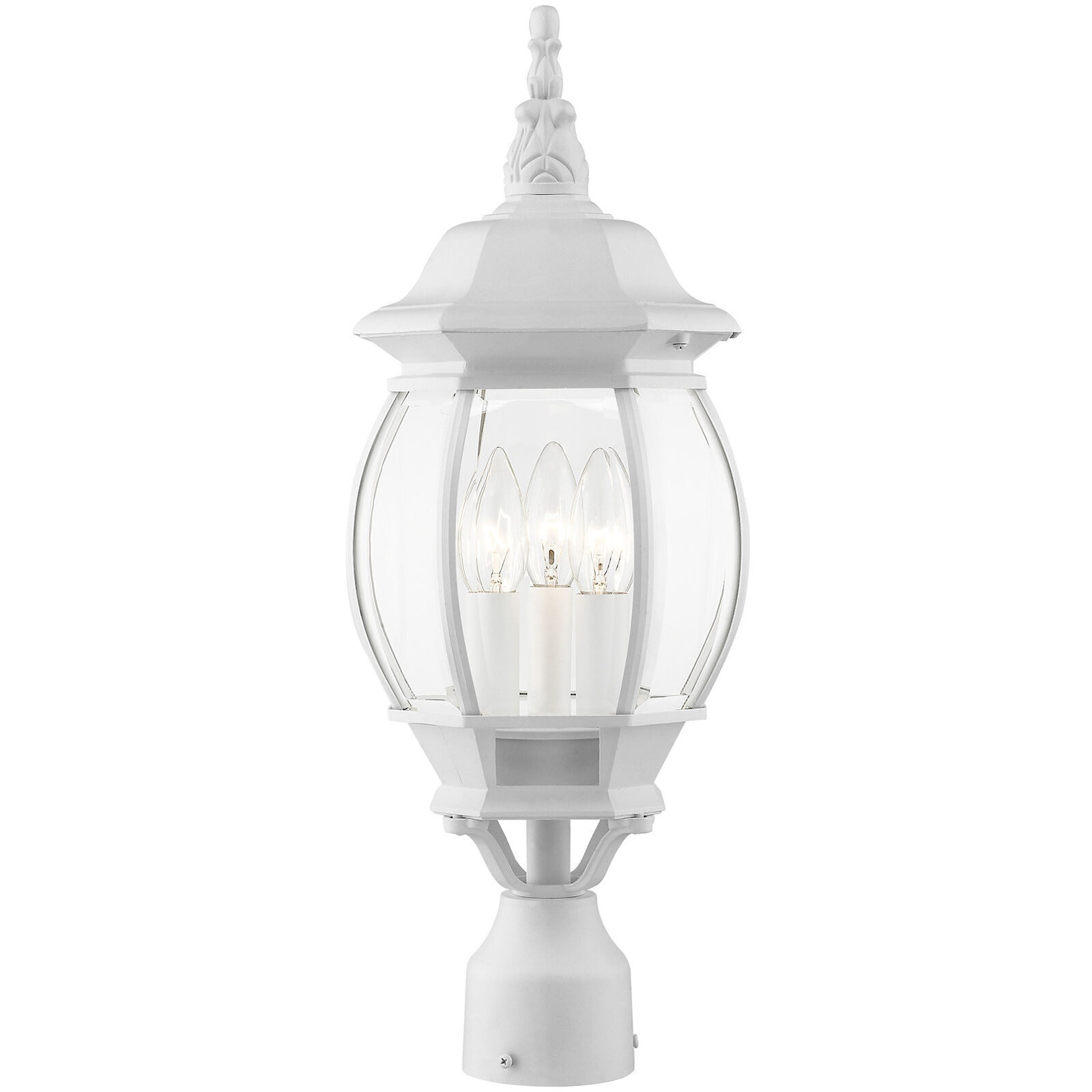Frontenac 3 Light 21 inch Textured White Outdoor Post Top Lantern