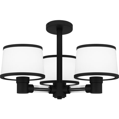 Kylen 3 Light 22 inch Matte Black Semi-Flush Mount Ceiling Light