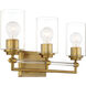 Binsly 3 Light 24 inch Aged Brass Bath Vanity Wall Light