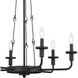 Homestead Vetivene 6 Light 29 inch Textured Black Chandelier Ceiling Light, Vetivene