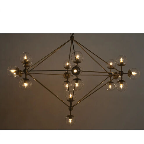 Pluto 20 Light 63 inch Antique Brass Chandelier Ceiling Light, Large