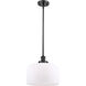 Ballston X-Large Bell 1 Light 8 inch Matte Black Pendant Ceiling Light in Matte White Glass, Ballston