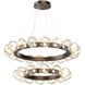 Gem LED 48.3 inch Flat Bronze Chandelier Ceiling Light, Radial Ring Two Tier