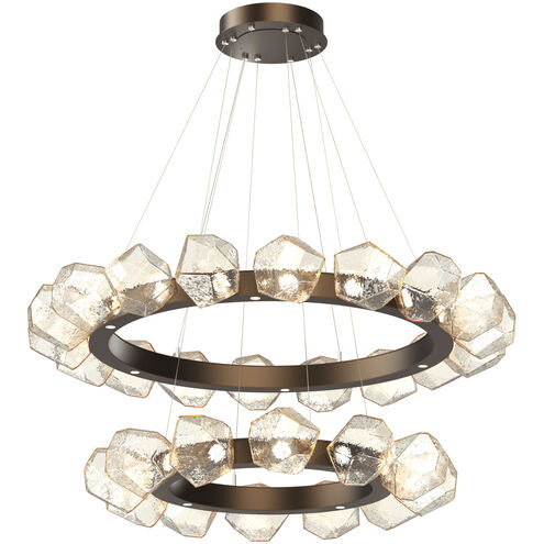 Gem LED 48.3 inch Flat Bronze Chandelier Ceiling Light, Radial Ring Two Tier