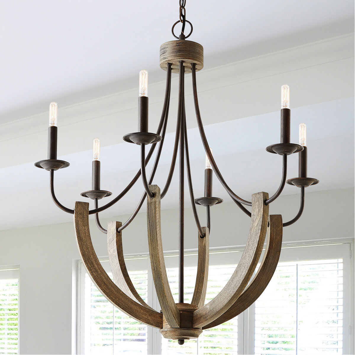 Tybee 6 Light 30 inch Nordic Grey Chandelier Ceiling Light