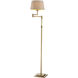 Corbin 62.4 inch 40 watt Brushed Brass Floor Lamp Portable Light in Linen Shade