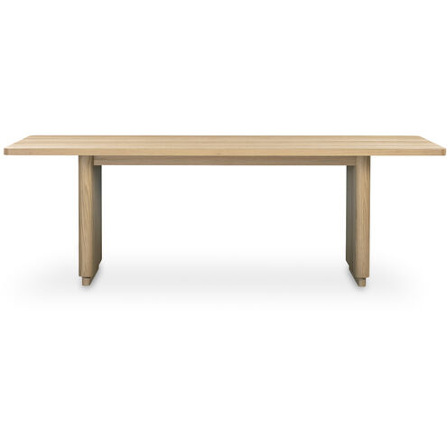 Round Off 88 X 39 inch Natural Dining Table, Small