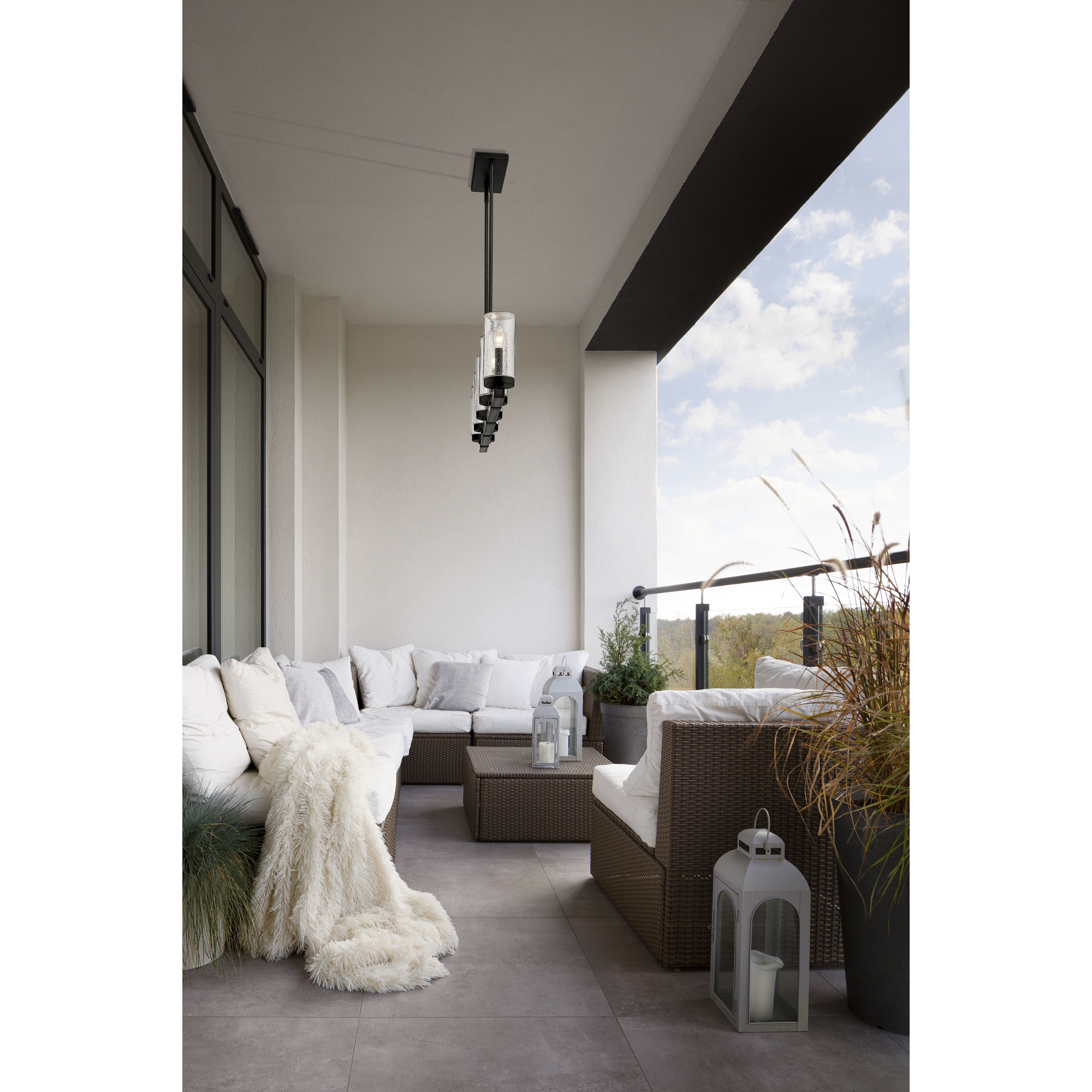 Outdoor store linear chandelier