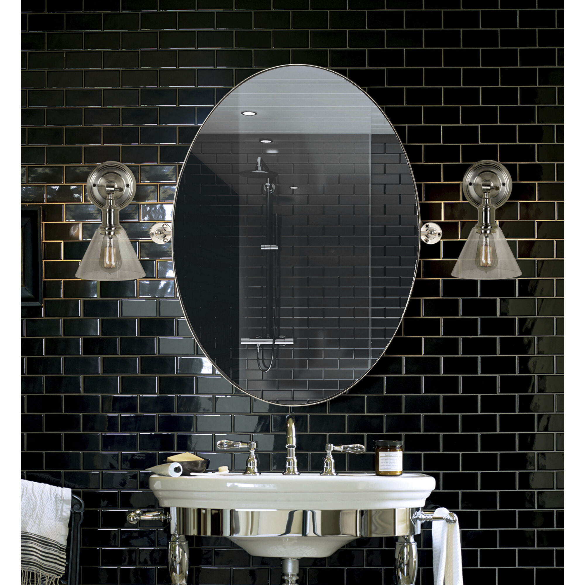 Azalea 30 X 24 inch Nickel Plated Wall Mirror