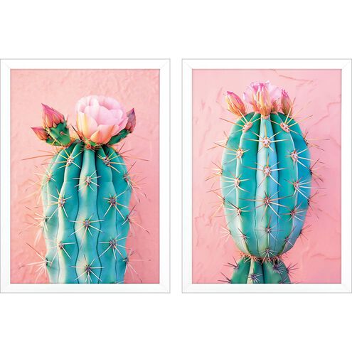 Blush Botanicals Pink and Turquoise and Green Framed Art