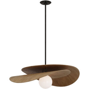 Windsor Smith Mahalo LED 32 inch Bronze and Natural Oak Tiered Pendant Ceiling Light