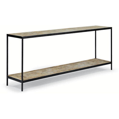 Herringbone 80 X 16 inch Blackened Iron Console