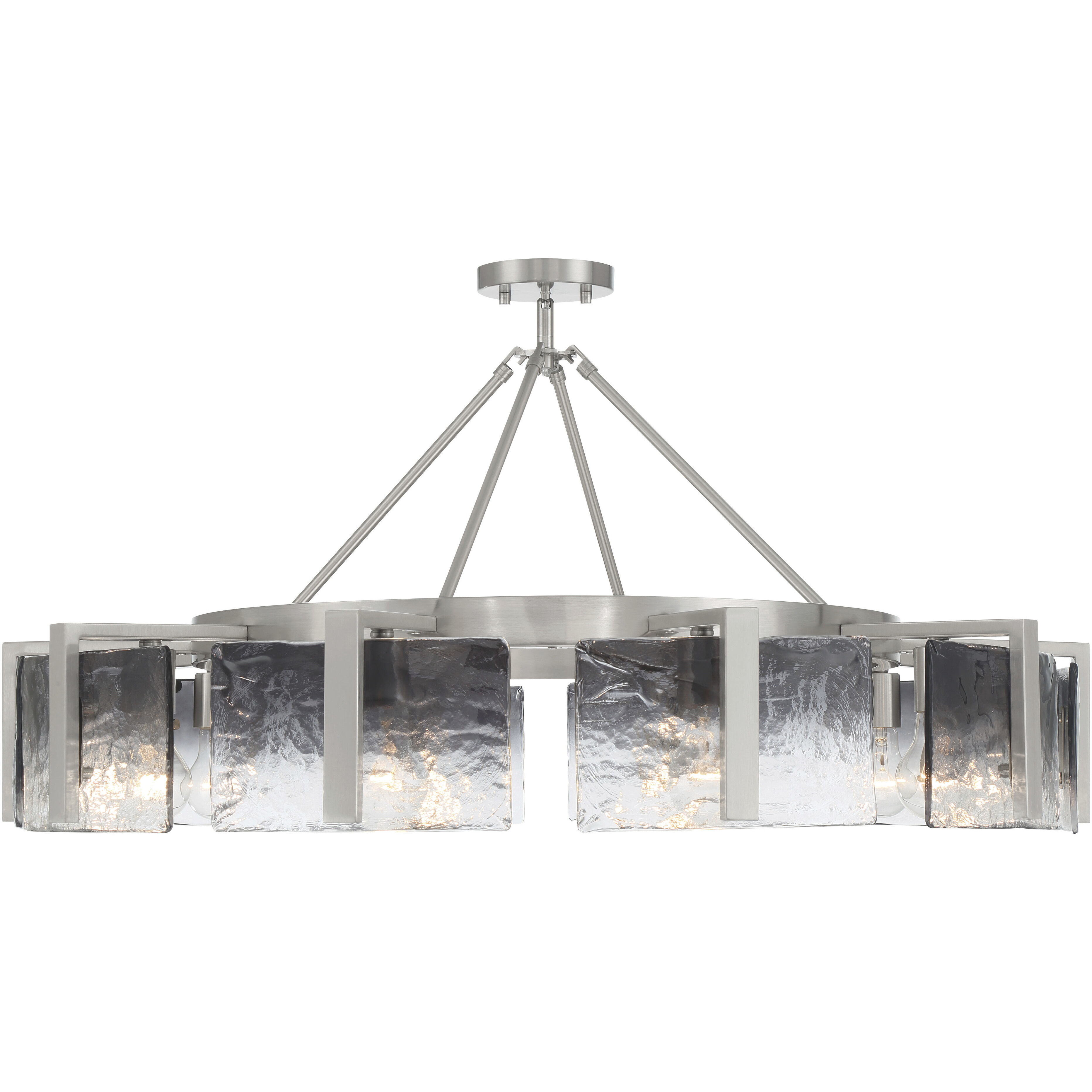 Aenon 10 Light 36 inch Pewter Semi-Flush Mount Ceiling Light