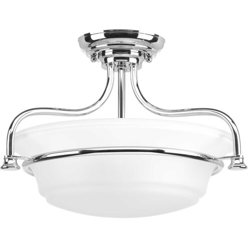 George 2 Light 16.5 inch Polished Chrome Semi-Flush Mount Convertible Ceiling Light