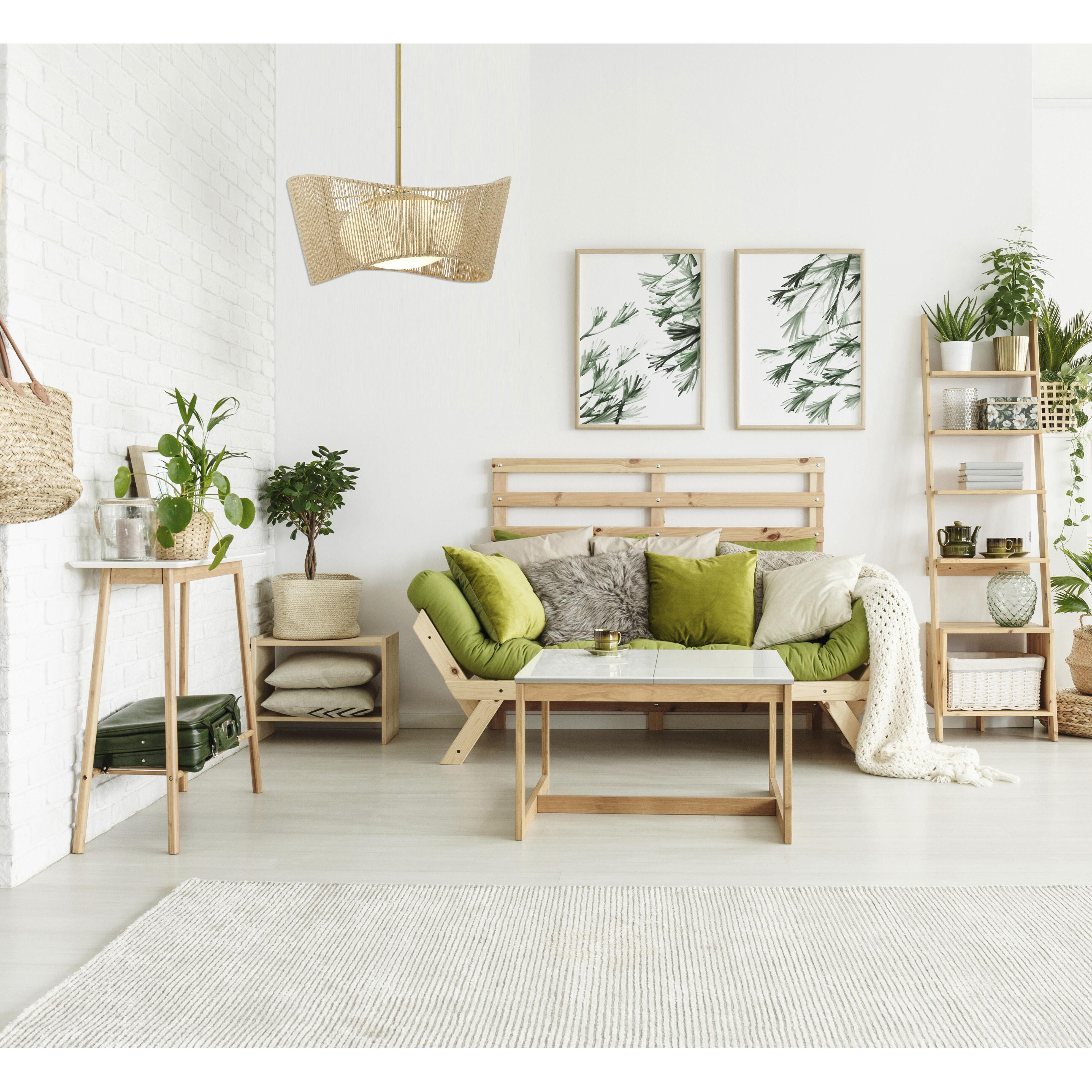 Key Largo 1 Light 22 inch Soft Brass Pendant Ceiling Light