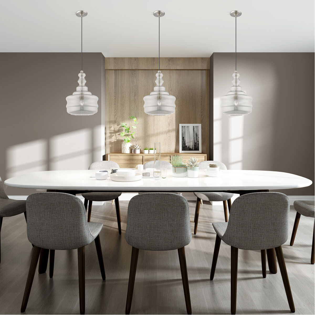 Art Glass 1 Light 13 inch Brushed Nickel Mini Pendant Ceiling Light