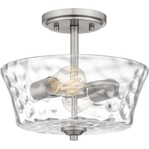 Acacia 2 Light 12 inch Brushed Nickel Semi-Flush Mount Ceiling Light