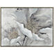 Farris Blooms Gray with Light Blue and Antique Gold Framed Wall Art