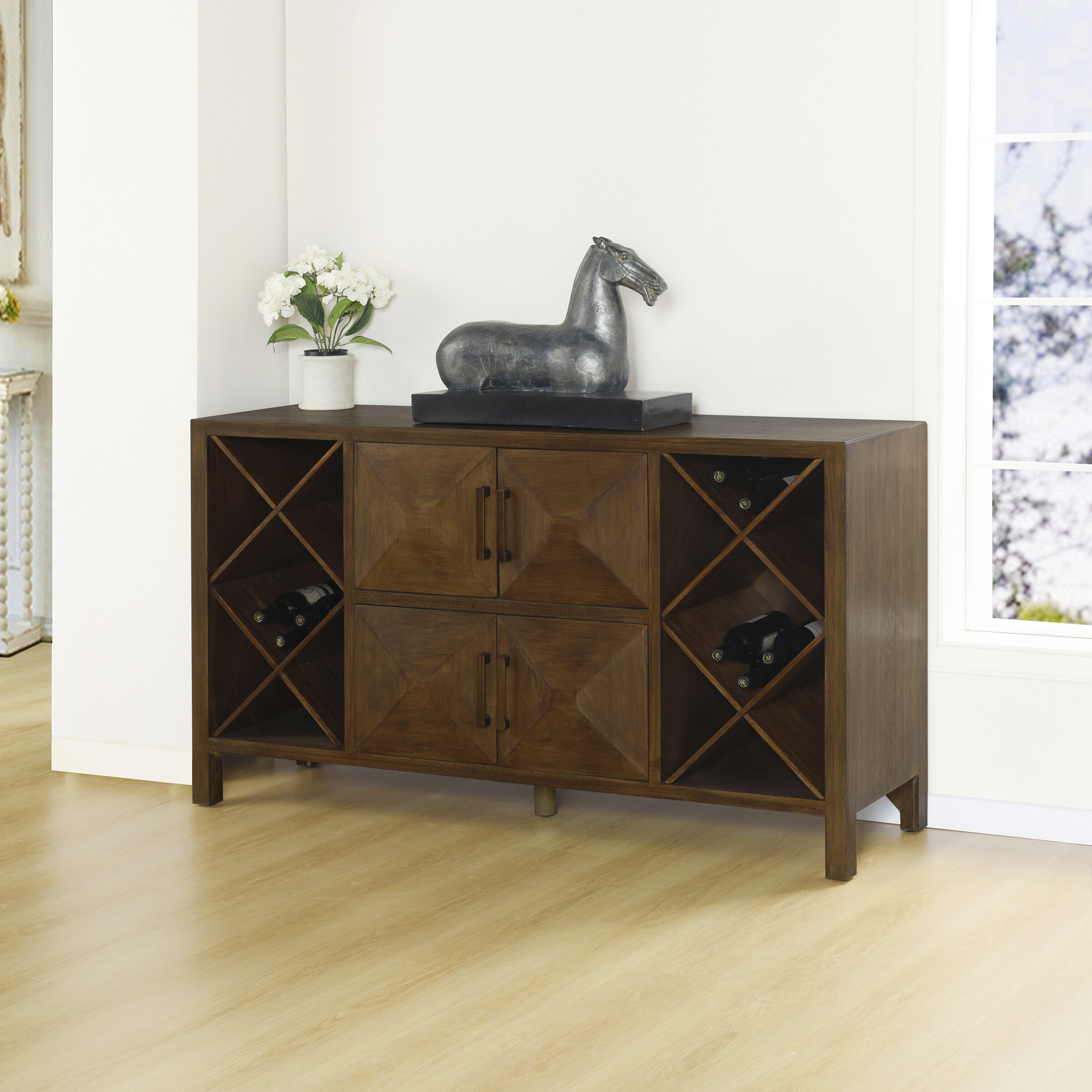 Cameron Walnut and Taupe Cabinet
