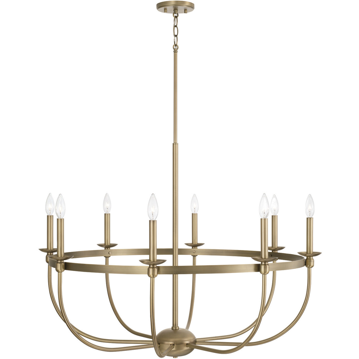 Rylann 8 Light 38 inch Aged Brass Chandelier Ceiling Light