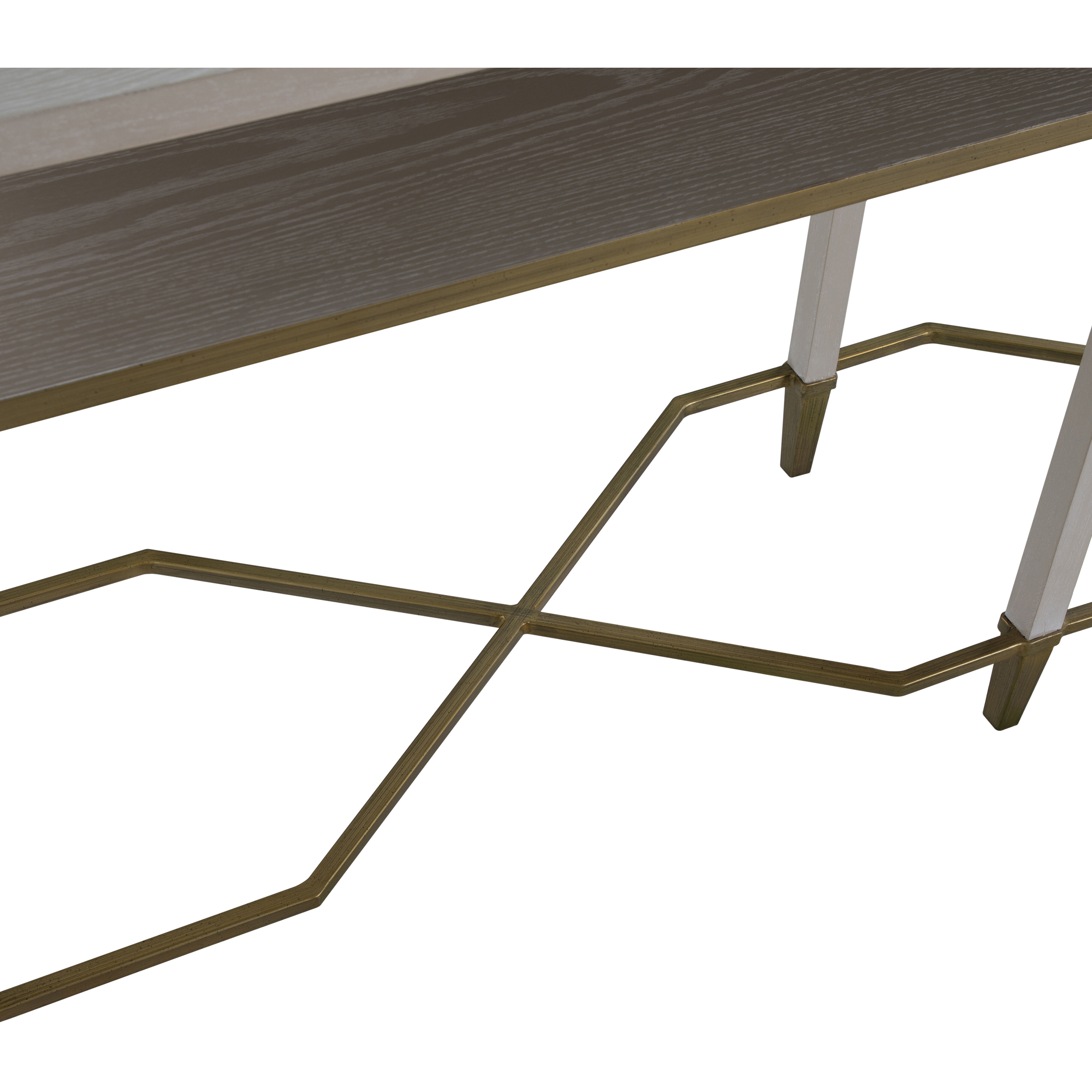 Sue 70 X 15 inch Cerused White and Brushed Gold Console Table