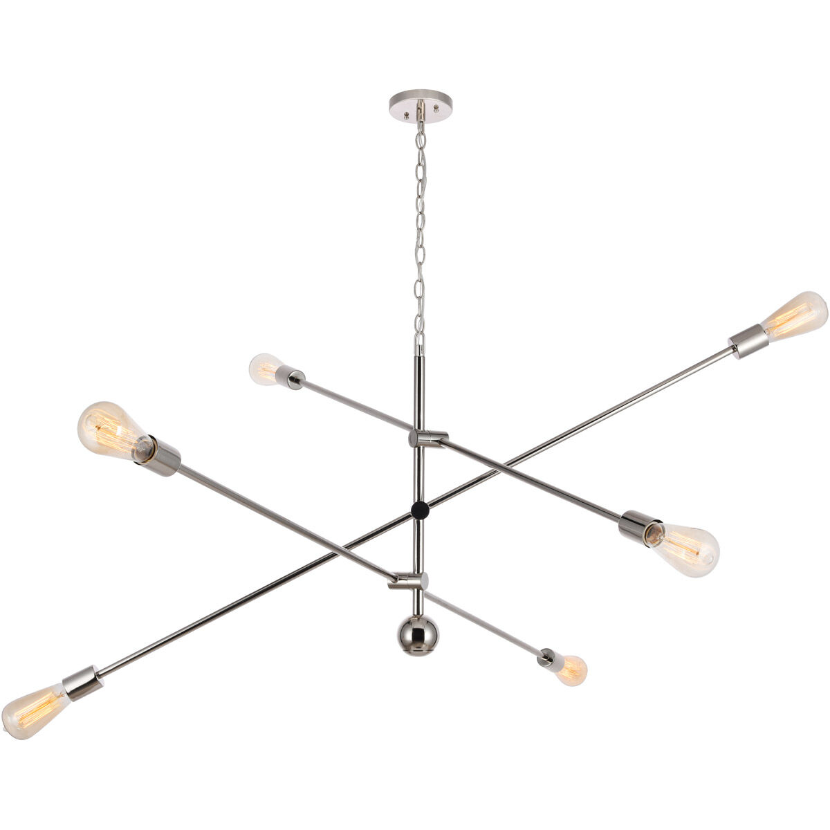 Axel 6 Light 55 inch Polished Nickel Pendant Ceiling Light